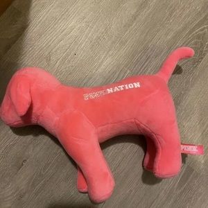 Victoria Secret Pink Nation Plush Cozy Dog Hot Pink Large  13” x 9”